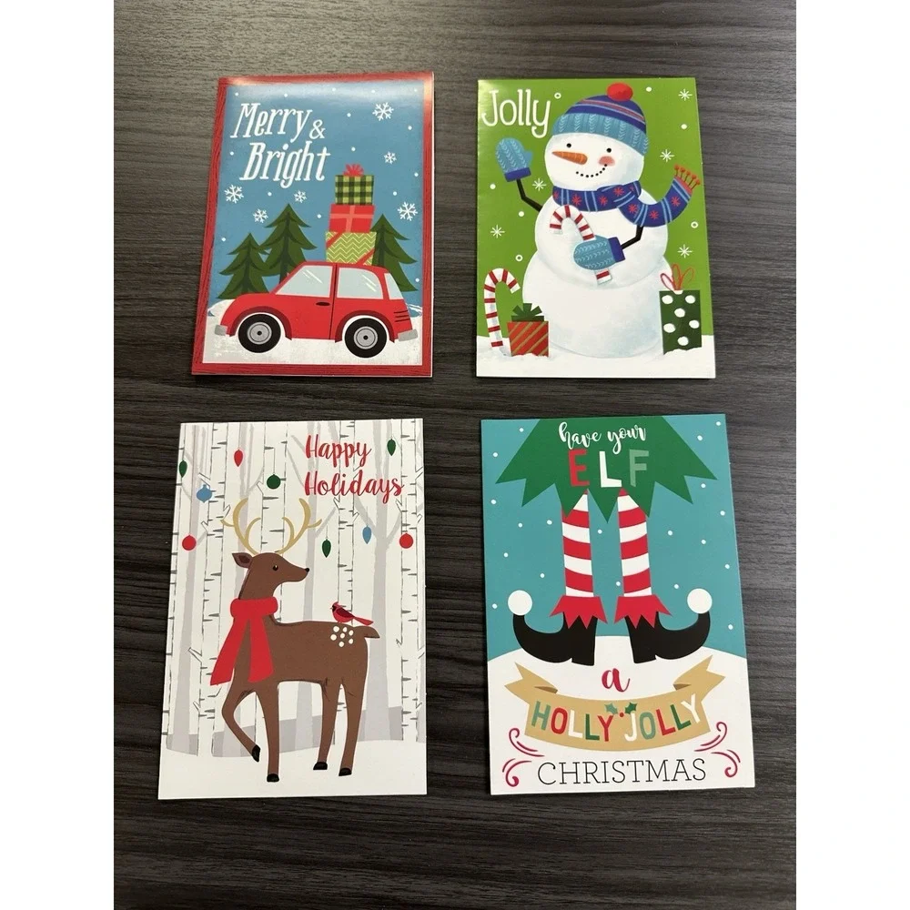 Greeting Card Holiday Christmas Cards Multiple Designs Lot of 28 Plus Envelopes
